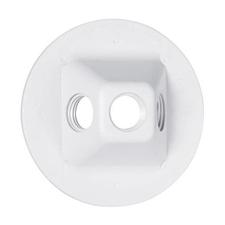 Raco Electrical Box Cover, Round, Non-Metallic, Lampholder/Cluster Cover PLV330WH